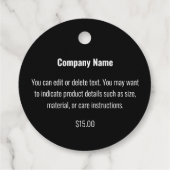 Ihr Logo hier Preis für Schwarz und Weiß Geschenkanhänger (Rückseite)