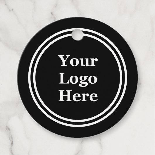 Ihr Logo hier Preis für Schwarz und Weiß Geschenkanhänger (Vorderseite)
