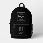 Ihr Logo hier schwarz Bedruckter Rucksack (Vorderseite)