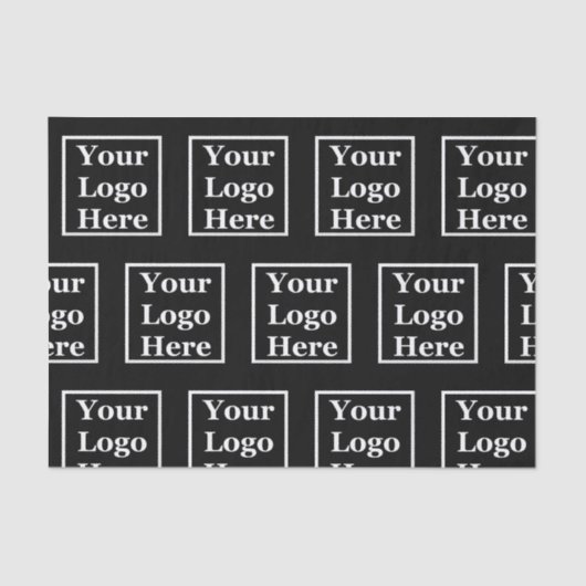 Ihr Logo hier Schwarz und Weiß Seidenpapier (Vorderseite)