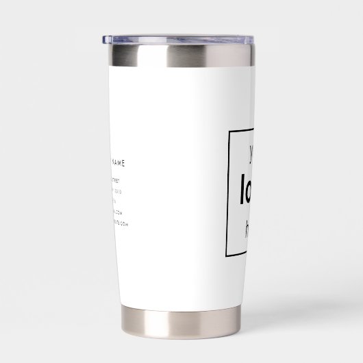 Ihr Logo hier Schwarz und Weiß Thermobecher (Rechts)