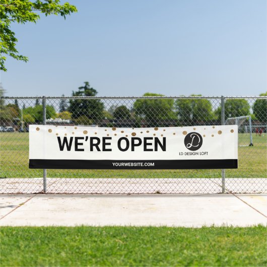 Ihr Logo Hier sind wir für Unternehmen geöffnet Banner (Insitu)