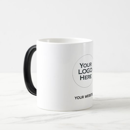 Ihr Logo hier - Standard-Weißer Keramik-Kaffee Verwandlungstasse (Vorderseite Links)