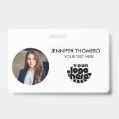 Ihr Logo hier Unternehmen Geschäft QR-Code Foto Na Ausweis (Vorderseite)