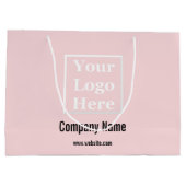 Ihr Logo hier Vorlage für hellrosa Große Geschenktüte (Rückseite)
