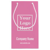 Ihr Logo hier Vorlage in Rosa Kleine Geschenktüte (Rückseite)