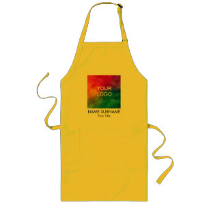 Ihr Logo hier Vorlagenname Nachname Gelb Lange Schürze