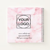 Ihr Logo hier weiß, einfach minimale PINK MARBLE Notizblock (Rückseite)