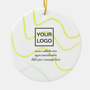 Ihr Logo hier weiß einfache minimale gelbe Linien  Keramik Ornament