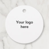 Ihr Logo hier weiß, einfache minimale Geschenketik Geschenkanhänger (Vorderseite)