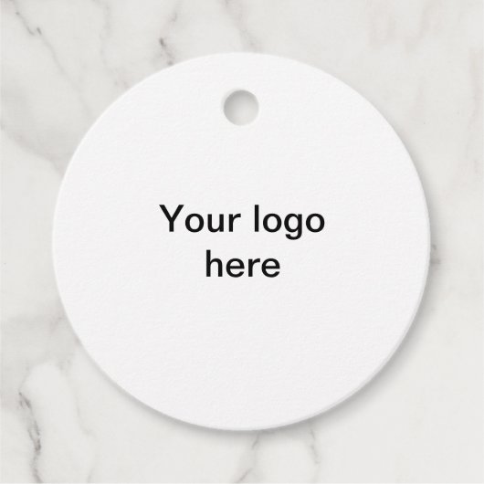 Ihr Logo hier weiß, einfache minimale Geschenketik Geschenkanhänger (Vorderseite)