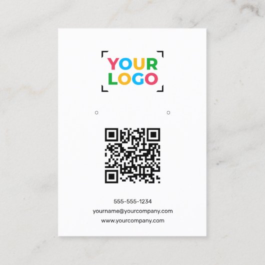 Ihr Logo hier zeigt QR-Code-weiße Grafikkarte an Visitenkarte (Rückseite)