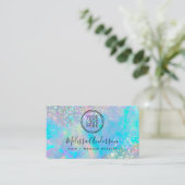 Ihr Logo Holographic Opal Stone Glitzer Visitenkarte (Stehend Vorderseite)