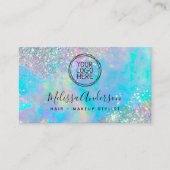 Ihr Logo Holographic Opal Stone Glitzer Visitenkarte (Vorderseite)