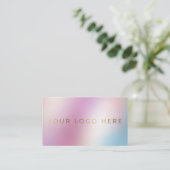 Ihr Logo Holographic Unicorn Moderne Frau Visitenkarte (Stehend Vorderseite)