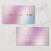 Ihr Logo Holographic Unicorn Moderne Frau Visitenkarte (Vorne/Hinten)