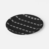 Ihr Logo | Horizontal gezogenes Streifenmuster Pappteller (Schrägansicht)