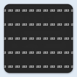 Ihr Logo Horizontal gezogenes Streifenmuster Quadratischer Aufkleber