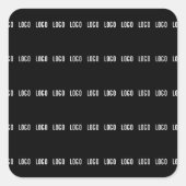 Ihr Logo | Horizontal gezogenes Streifenmuster Quadratischer Aufkleber (Vorderseite)