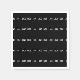 Ihr Logo | Horizontal gezogenes Streifenmuster Serviette