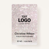 Ihr Logo-ID-IMITAT Champagner-Glitzer Ausweis (Vorderseite)