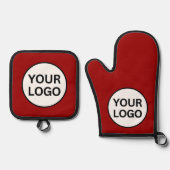 Ihr Logo Ihr Slogan Beruflich Ofenhandschuh & Topflappen-Set (Vorderseite)