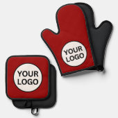 Ihr Logo Ihr Slogan Beruflich Ofenhandschuh & Topflappen-Set (Vorderseite/Rückseite)
