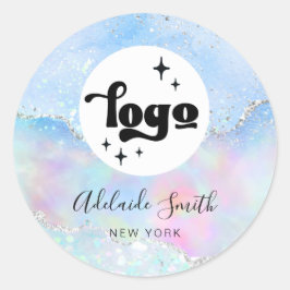 Ihr Logo Imitat Glitzer Runder Aufkleber