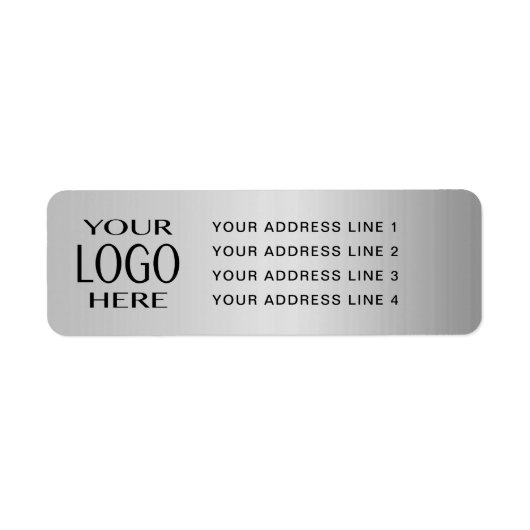 IHR LOGO | Imitate Silver Metal Rücksendeadresse (Vorne)