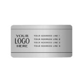 IHR LOGO | Imitate Silver Metal Rücksendeadresse Adressaufkleber (Vorne)