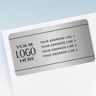 IHR LOGO Imitate Silver Metal Rücksendeadresse Adressaufkleber