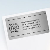IHR LOGO | Imitate Silver Metal Rücksendeadresse Adressaufkleber