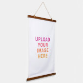 Ihr Logo ist blau Wandteppich Mit Holzrahmen (Gewinkelt)