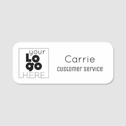 Ihr Logo ist in Schwarz auf der weißen Personalmar Namensschild (Vorderseite)