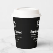 Ihr Logo ist Retro-Modern Schwarzweiß Pappbecher (Links)