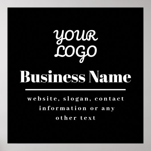 Ihr Logo ist Retro-Modern Schwarzweiß Poster (Vorne)