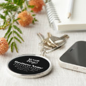 Ihr Logo ist Retro-Modern Schwarzweiß Schlüsselanhänger (Seite)