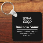 Ihr Logo ist Retro-Modern Schwarzweiß Schlüsselanhänger (Vorderseite)