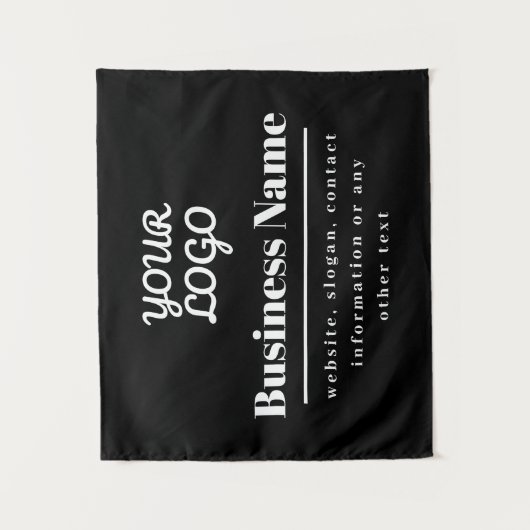 Ihr Logo ist Retro-Modern Schwarzweiß Wandteppich (Vorderseite)
