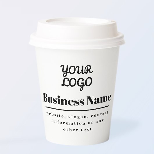 Ihr Logo ist Retro-modern, weiß und schwarz Pappbecher