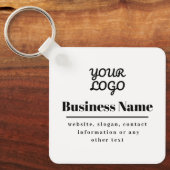 Ihr Logo ist Retro-modern, weiß und schwarz Schlüsselanhänger (Vorderseite)