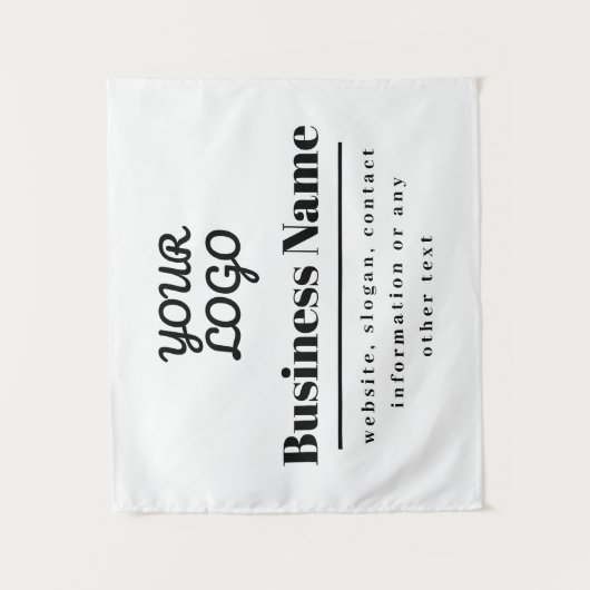 Ihr Logo ist Retro-modern, weiß und schwarz Wandteppich (Vorderseite)