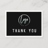 Ihr Logo ist weiß auf der schwarzen Kundendienstka Visitenkarte (Vorderseite)