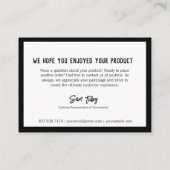 Ihr Logo ist weiß auf der schwarzen Kundendienstka Visitenkarte (Rückseite)