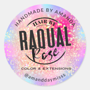 Ihr Logo Klein-Business-Glitzer Runder Aufkleber