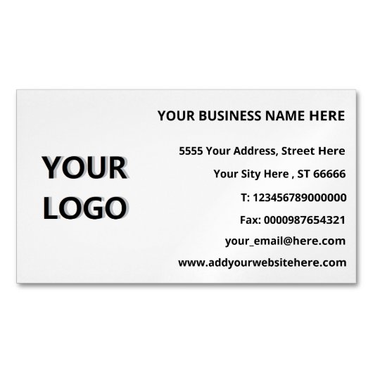 Ihr Logo Kontakt Information Business Card Magazin Magnetische Visitenkarte (Vorderseite)