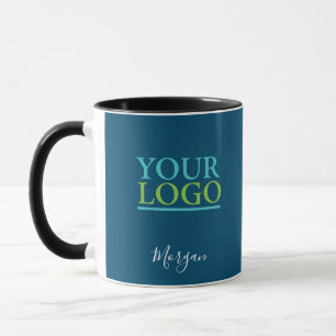 Ihr Logo/Kunst/Foto, Name in weißer Schrift, Ozean Tasse