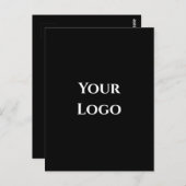 Ihr Logo leere Vorlage schwarze, einfache Designka Postkarte (Vorne/Hinten)