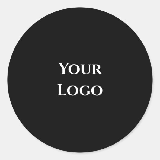Ihr Logo leere Vorlage schwarze, einfache Designka Runder Aufkleber (Vorderseite)
