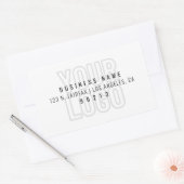 Ihr Logo leuchtet automatisch für den Hintergrund Rechteckiger Aufkleber (Umschlag)